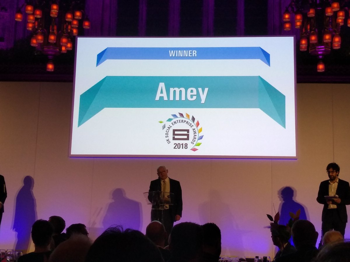 SustainEms's tweet photo. Yeha! @Ameyplc win the @SocialEnt_UK 'Buy Social' Market Builder Award! 100% deserved to @johncully61 and the procurement team. Fantastic! Thanks to all our partners..  @WildHeartsGroup @recyclinglives @RBLI and so many more.. https://t.co/yMs6mlNuNy