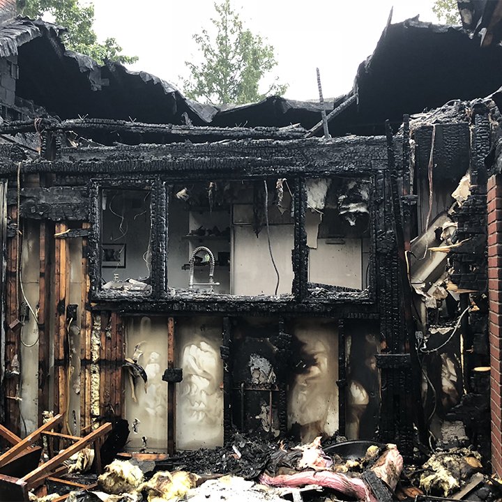 TweetWithDTH's tweet photo. Pictured is the home of DT Cultural Heritage founder, Peter Siegel, after a fire in August 2018. He shared his story in our latest blog article. https://t.co/85t6ox5StC https://t.co/abJnKNpwrN