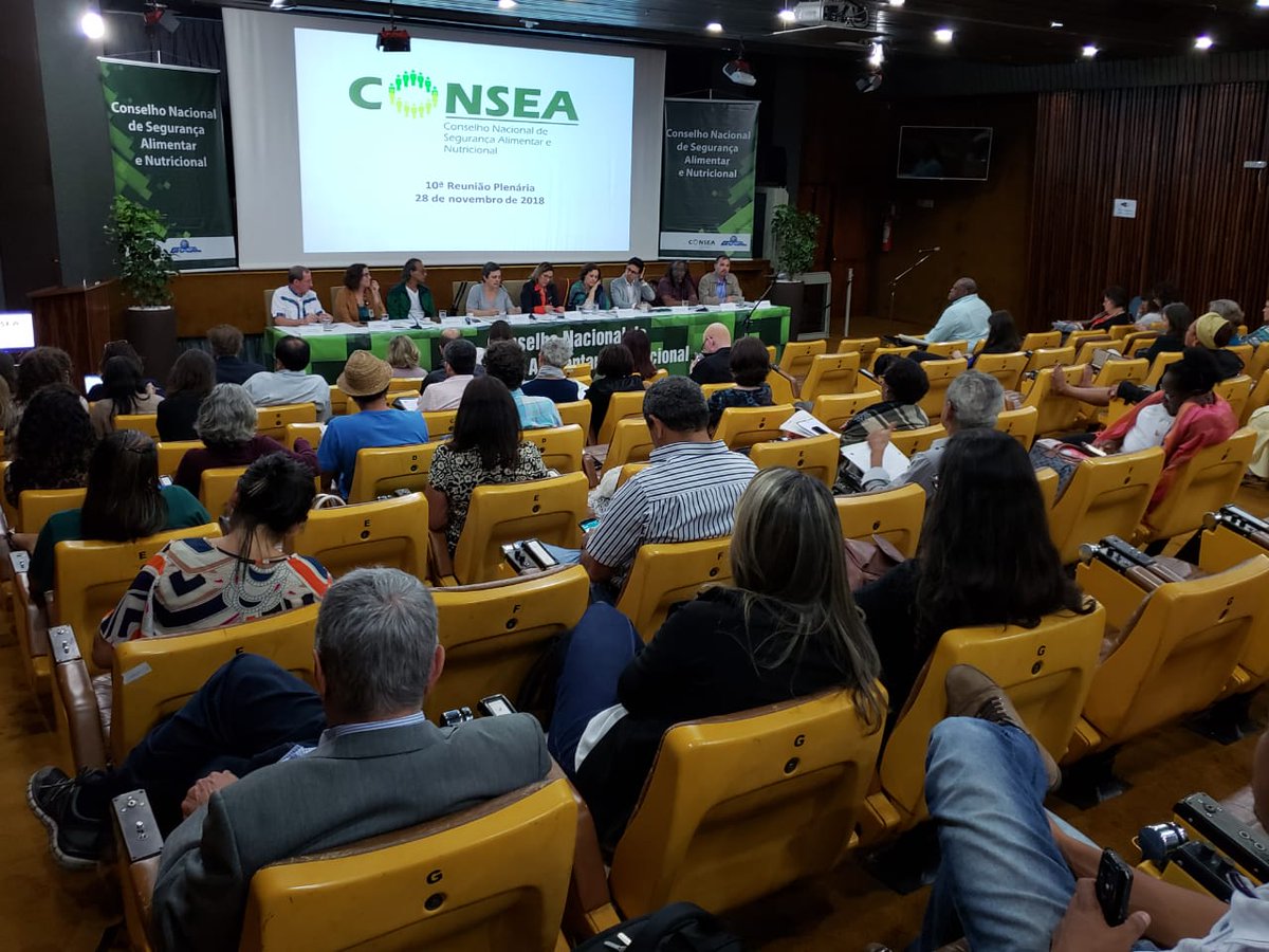 10ª Plenária do Consea: Sisan já existe na lei. Desafio é tornar cada vez mais real a garantia do direito humano à alimentação adequada e a soberania alimentar a partir de um conjunto articulado de políticas públicas, diz Elisabetta Recine #Consea #Sisan bit.ly/2Axinoo