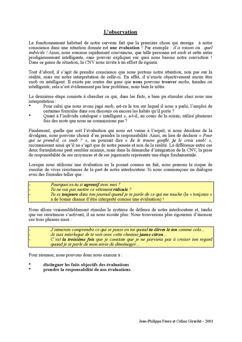 pgbahode's tweet photo. SB1_3 : L'observation. #CommunicationAuthentique #consensus #mediation #NonAuHarcelement. Entretien, expression d'une gêne, d'un désaccord, célébration... 1ère étape du processus #CNV. Dans le rapport à soi ou à autrui, 1er pas du consentement voire du consensus. https://t.co/hAYeTOs97s