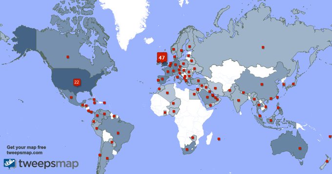 My followers are in UK.(48%), USA(22%)... Get your map too: https://t.co/AIwQAFVedH https://t.co/7hG