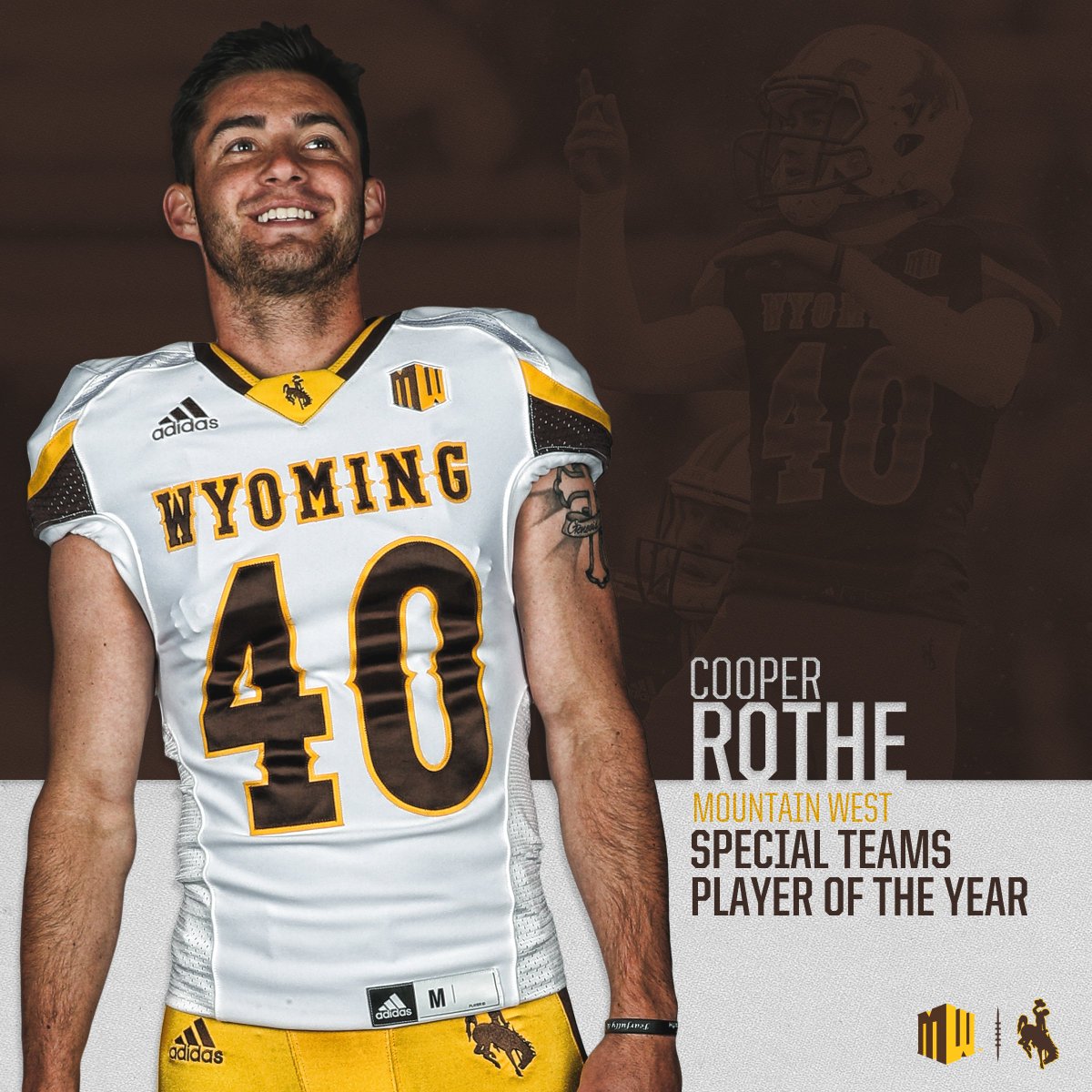 wyo_football's tweet photo. 16-17 on field goals.
94.1 % - Best in the nation.
Perfect on PATs.
Lou Groza Award Finalist.
@MountainWest Special Teams Player of the Year.
 
👏👏👏 @rothe_coop 

#RideFORTHEBRAND | #OneWyoming https://t.co/jcSQ2U4bbw