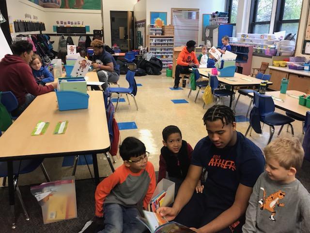 OPRF football players reading with Irving Elementary kindergartners today.
Giving back to the community that gave and continues to give so much.

#wedoitforthekids