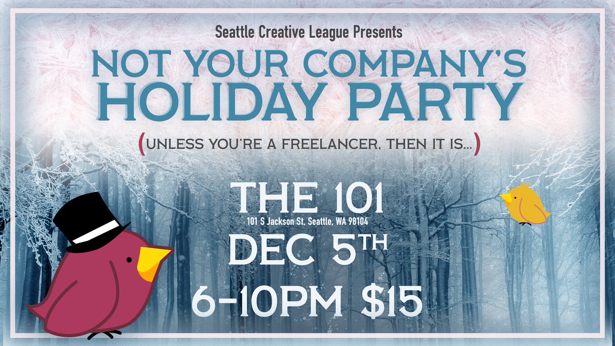 We're joining with <a href="/Seattle_CM/">CM/SEA</a> <a href="/aigaseattle/">AIGA Seattle</a> and Creative Connect Seattle to put on the <a href="/seattlecreates/">Seattle Creative League</a> holiday party for Seattle's creative minds. All proceeds benefit @Artscorps. 🎟️🎟️ only $15: aafseattle.com/calendar/2018-…