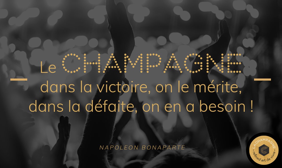 " The #champagne, in the victory, we deserve it, in the defeat, we needs it! "