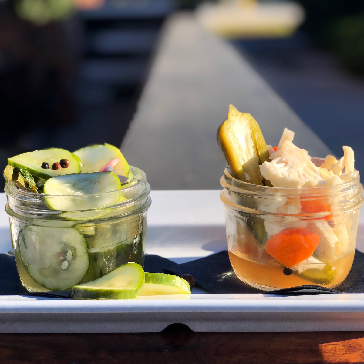 urbanstack's tweet image. What do you get when you mix fire and ice? Our house made Fire &amp;amp; Ice cucumber pickles and spicy pickled vegetables 🔥🔥

#pickledveggies