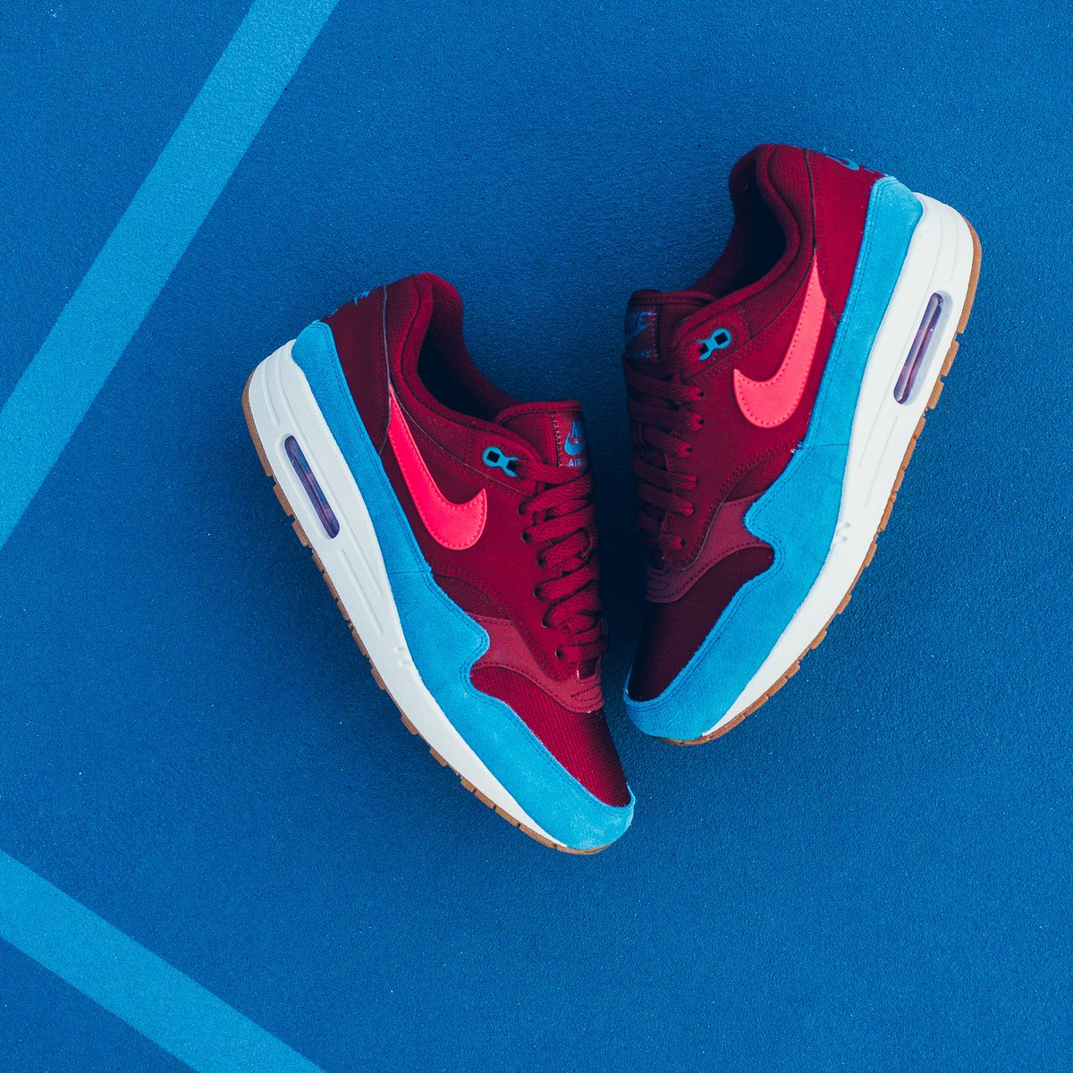 nike air max 1 team red green abyss