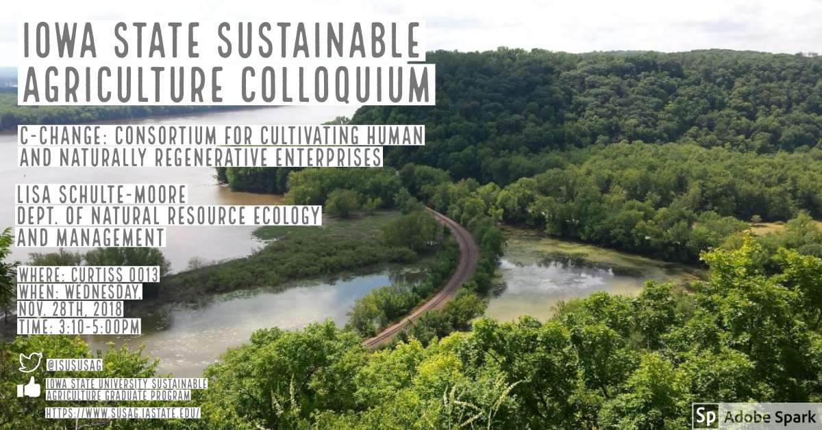 Please join us for the final SusAg Colloquium, today at 3:10 in Curtiss 0013!