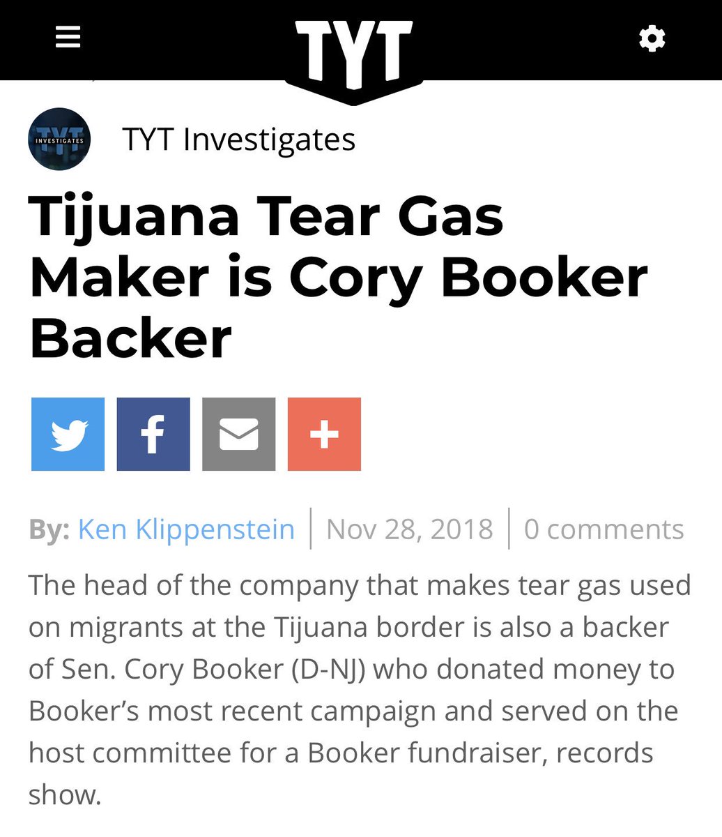 JordanUhl's tweet photo. Holy shit

The owner and CEO of the tear gas company whose tear gas was used on toddlers at the border donates largely to Republicans but also to two Democrats:

Booker &amp; Clinton https://t.co/e5mWejbJRG