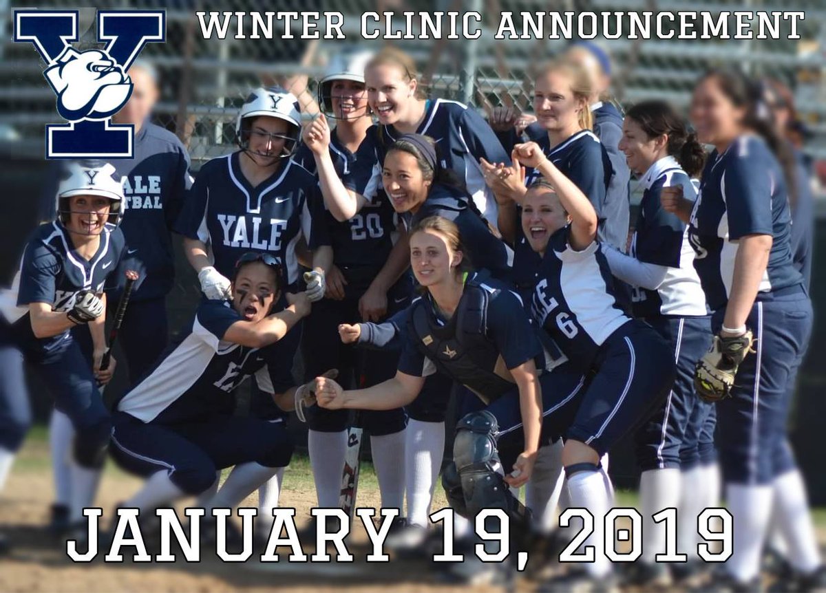 YaleSBCamps's tweet photo. Who's fired up for the upcoming January @YaleSoftball clinic? More details here: https://t.co/tr2WghOyRX https://t.co/ms62sMLKFD