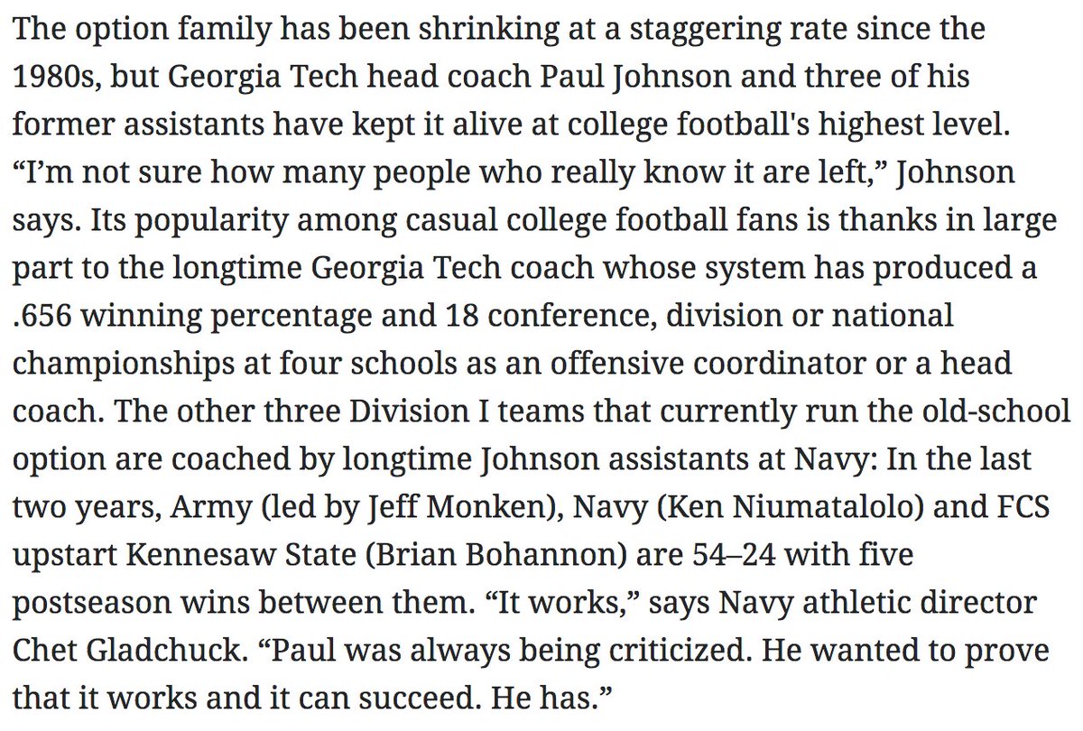 si_ncaafb's tweet photo. Georgia Tech coach Paul Johnson is retiring after 11 seasons in Atlanta, according to multiple reports.

This fall he talked to @RossDellenger about the triple-option offense he has championed and its future: https://t.co/0Y9Ox5LCO2 https://t.co/ua1saTN7S5