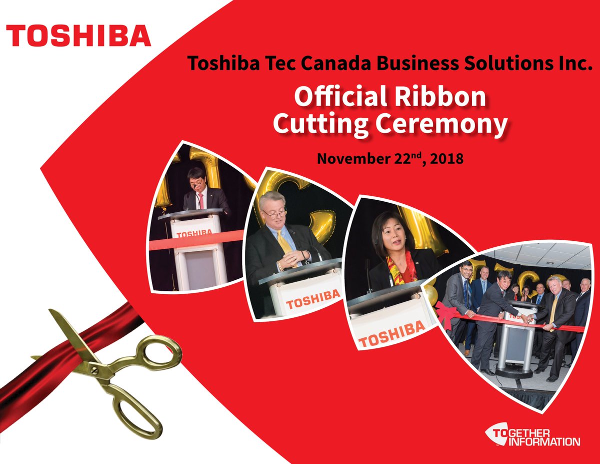 On November 22nd, 2018, Toshiba Tec Canada Business Solutions Inc. (TTCS) celebrated the Official Red Ribbon Cutting Ceremony at the Hilton Markham.