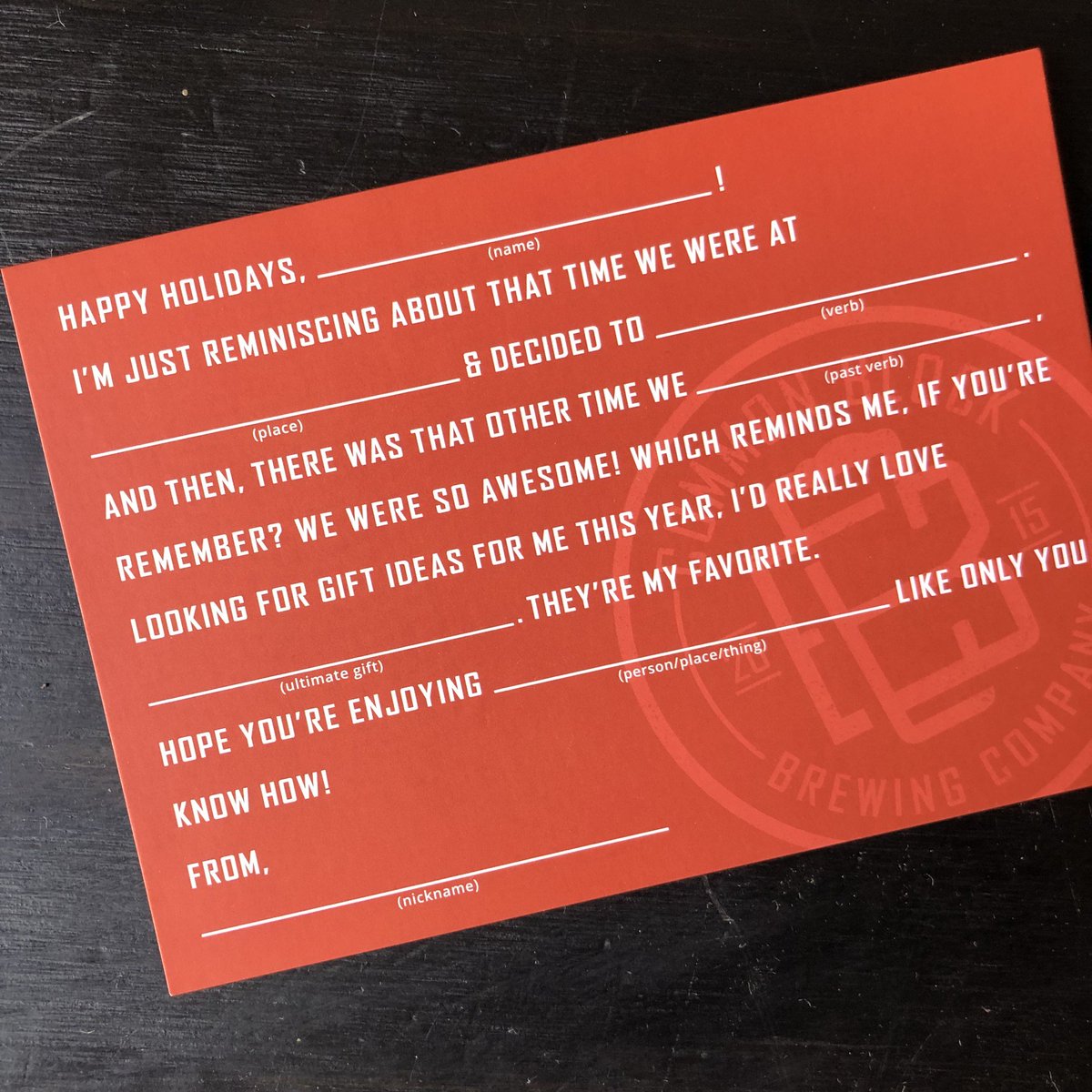CommonBlockBrew's tweet image. Holiday Mad Libs postcards are in the house! 🎄✏📪 #madlibs #sendpostcards