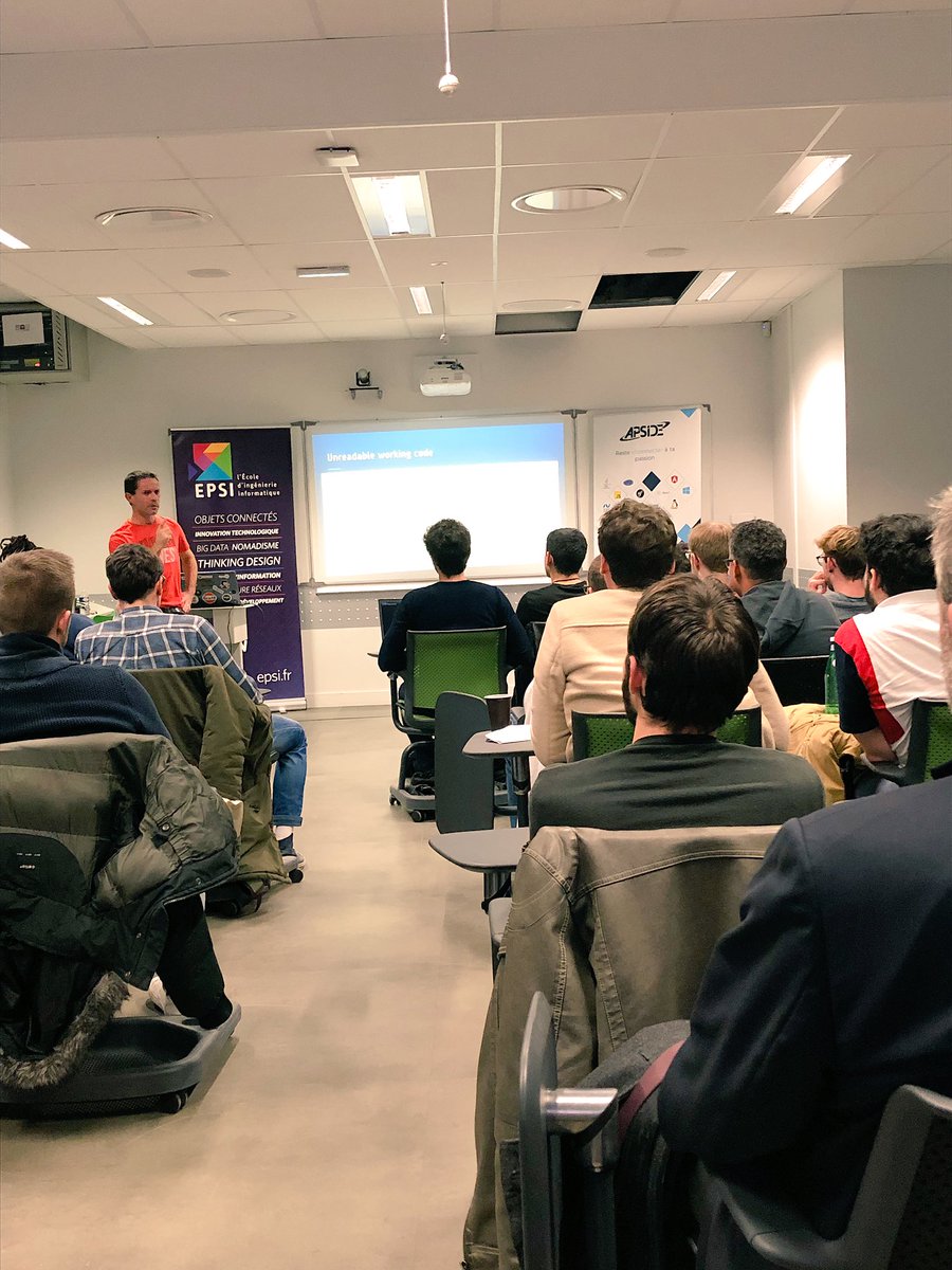 Merci à <a href="/fxrobin75/">F.X. Robin</a> pour son intervention passionnante lors du Wine&amp;IT ! #cleancoding #java #jeuxvideo 
Cc <a href="/ApsideGroupe/">Apside Groupe</a> <a href="/EPSI_Bordeaux/">EPSI Bordeaux</a>