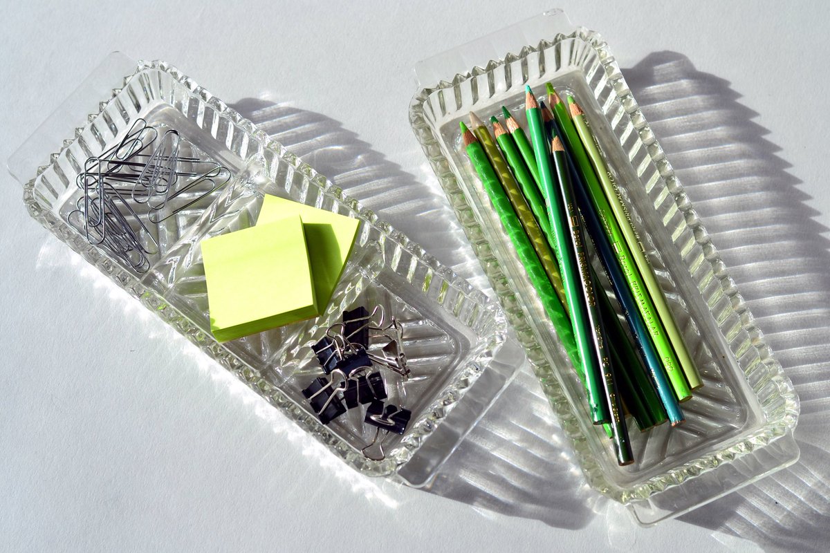 Although produced as side dishes, these pieces have multiple uses: entertaining, office organization, make-up or jewellery display - the possibilities are endless! • $28 each