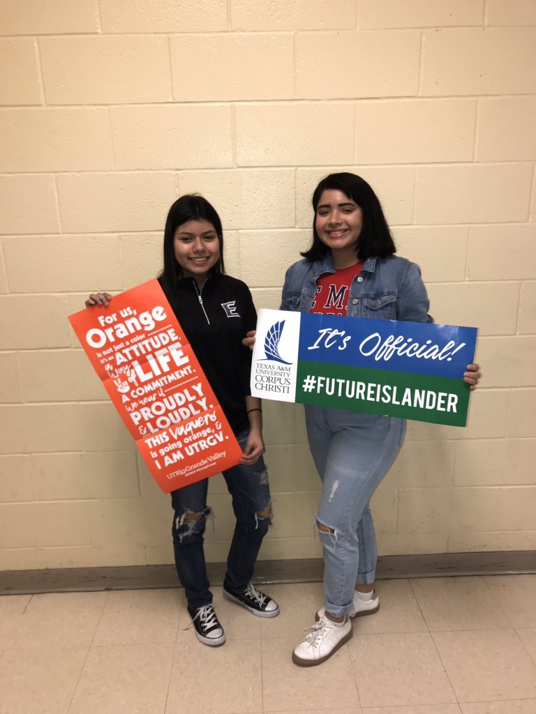 WEHSAVID1's tweet photo. Congrats to #WEHSAVID students Sayda Inguanzo &amp; Myranda Ocañas for being accepted to UTRGV &amp; TAMUCC. #FutureIslander #UTRGVGoingOrange https://t.co/kJWI9vvsUZ