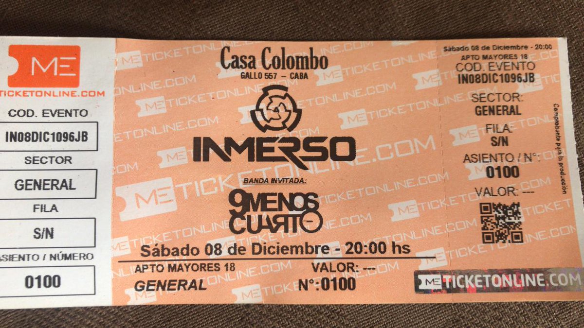 Se viene un show, dos bandas! <a href="/9menoscuarto/">9 M3NOS CU4RTO</a> junto a <a href="/InmersoRock/">INMERSO</a> cierran el año el sábado 08 de diciembre a las 20 en <a href="/CasaColomboCC/">Casa Colombo</a>! #LaMúsicaNoCompite #LaMúsicaComparte