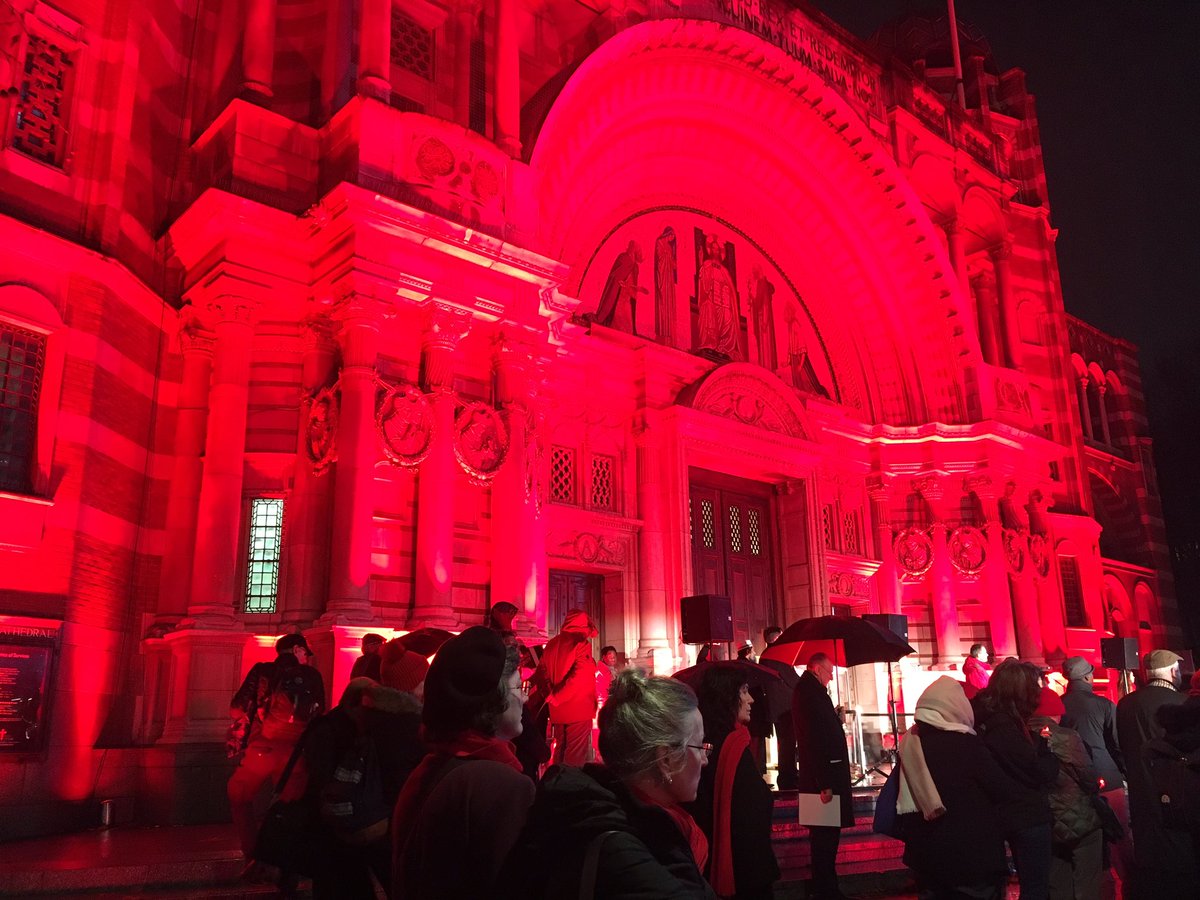 RC_Southwark's tweet photo. We are at Westminster Cathedral for the @acn_uk #RedWednesday2018 gathering in solidarity with those who are persecuted for peacefully practising their faith, whatever that may be, and in support Religious Freedom. https://t.co/rrjA6Nwdgi