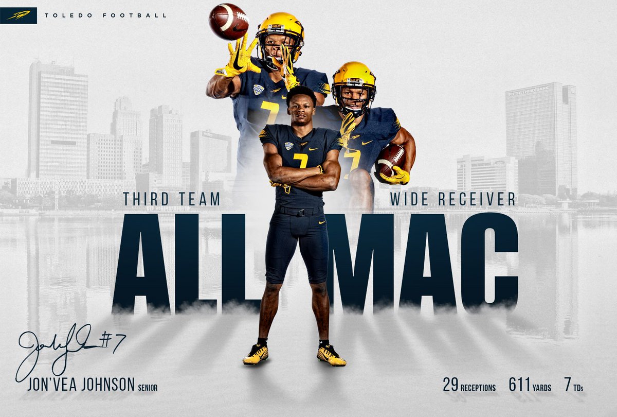 ToledoFB's tweet image. Congratulations to @Jvezzy7 on being named All-MAC for the second time in his career!

#GoRockets 🚀 🏈