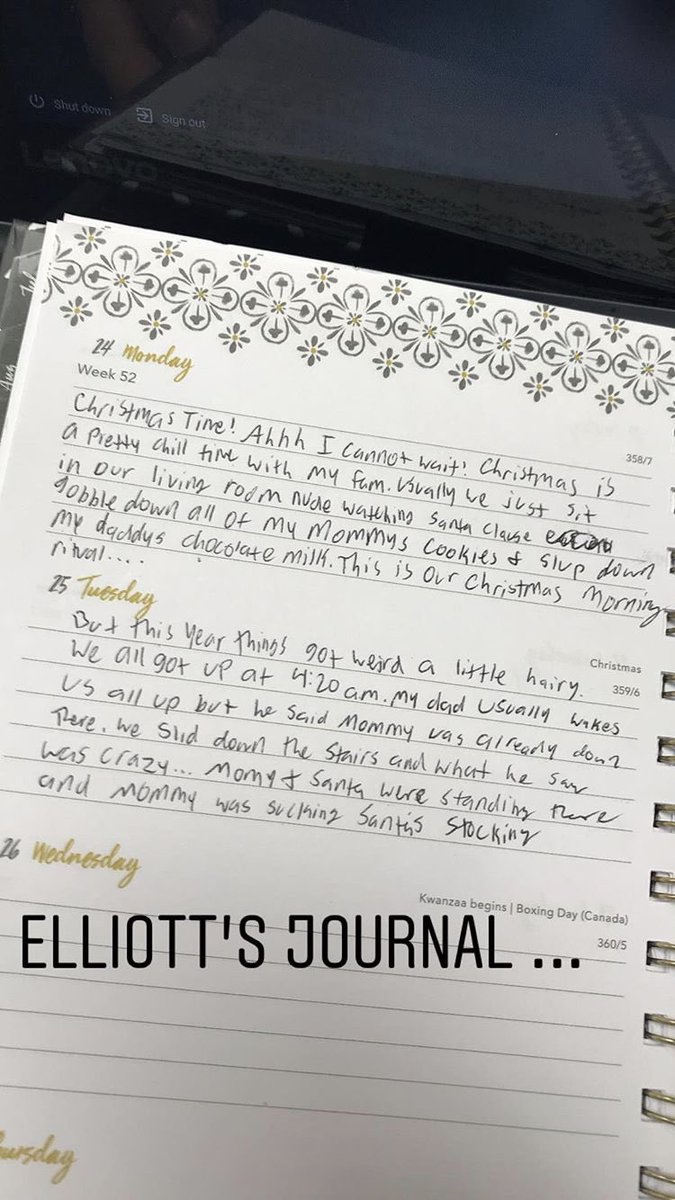 Happy birthday Smelliott. I hope your Christmas isn’t as weird as the one in your journal 😬🎅🏼 <a href="/elliottahlbrand/">Elliott</a>