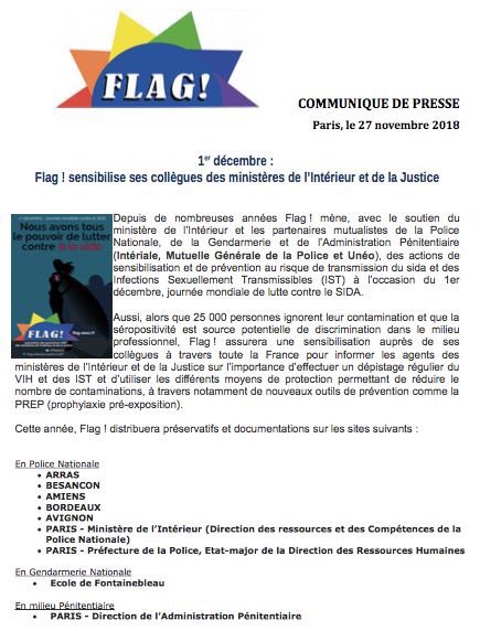flagasso's tweet image. Communiqué : A l'occasion du 1er décembre, journée mondiale de lutte contre le #sida et les #IST, Flag ! organise plusieurs actions de prévention avec nos partenaires mutualistes #Intériale, #Unéo et la #MGP
Retrouvez le détail de nos actions et venez nous rencontrer