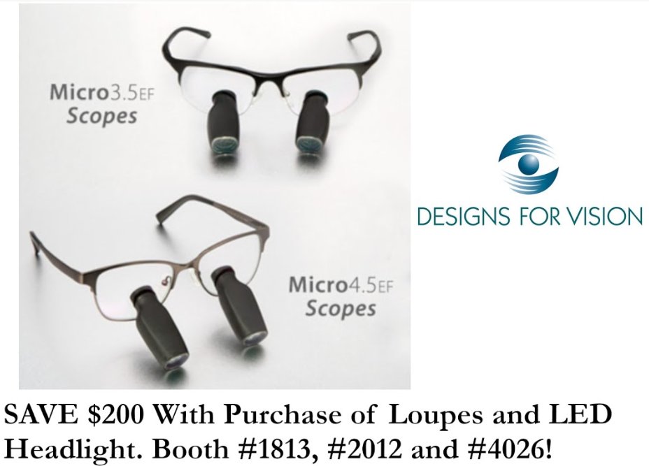 Dent_247's tweet image. #DesignsForVision SAVE $200 With Purchase of Loupes and LED Headlight! at #GNYDM2018 ! Booths #1813, #2012 and #4026. #DealFindingDentist #Dent247 bit.ly/2ra1BaB