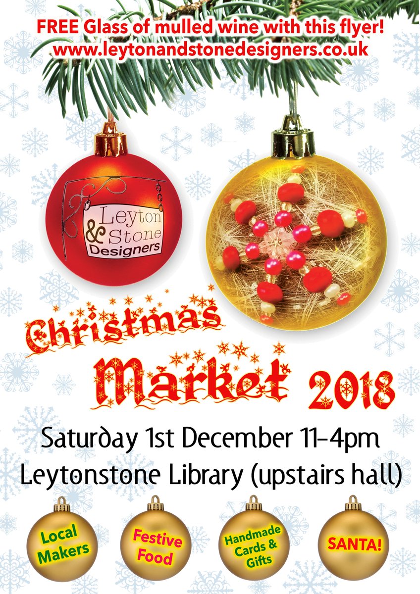 LnSDesigners's tweet photo. THIS SATURDAY! We are marking #smallbusinesssaturday with our fabulous #LeytonstoneChristmasMarket full of local makers.  Come on down to #Leytonstone Library and #shoplocal for your gifts this Christmas 🎀 Please RT 🎀 https://t.co/XCCdRRenH2