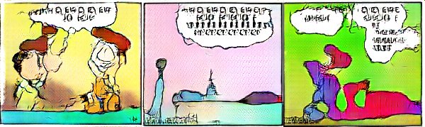 I forced an AI to read all the <a href="/Garfield/">Garfield</a> comics and now it makes its own comic called GANfield! It's about an orange blob that hates tuesdays and some other blobs that get into all kinds of mischief.