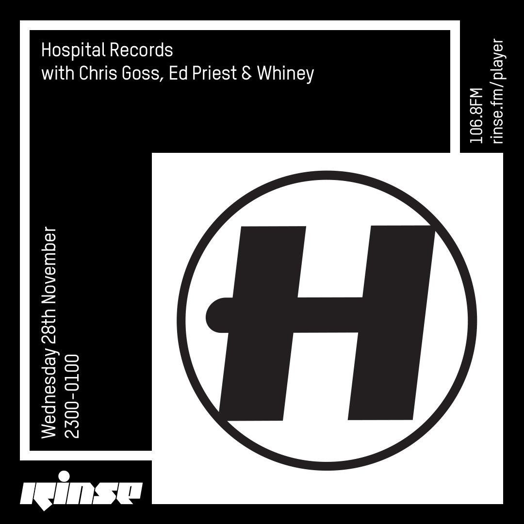 RinseFM's tweet photo. Live now we have the @HospitalRecords show with @whineymusic #EdPriest and #ChrisGoss
Lock in at https://t.co/Q0ed1kLtwe & 106.8FM https://t.co/1xiiX5bZRs