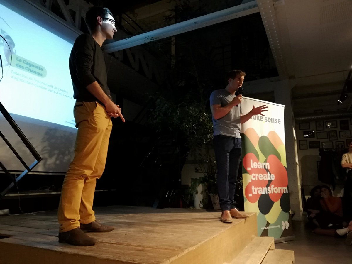 makesenseforE's tweet photo. "Sandrine sait ce qu'elle donne à manger à ses enfants, mais cette histoire, il a fallut l'écrire..." @LacagnotteC #punchline #startup #sensenight #agriculture #impact @makesense https://t.co/xjHJmo6foR