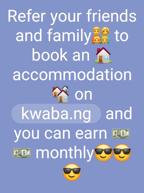 kwaba_ng's tweet photo. Become a Student Ambassador for #Kwaba and have your rent paid by yours truly.
#PersonalPropertyShopper #KwabaIt #MakeThatMove #lagos #lasgidi #abuja #portharcourt #uniabuja #uniport #uniben #nigerianstudents #aau #studentaccommodation #ASUUstrike https://t.co/JT8wGvs21T