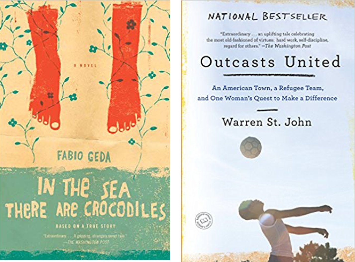 Primary Source Givingthanksongivingtuesday Books From Our Book Group Global Migration Stories In The Sea There Are Crocodiles By Fabio Geda Outcasts United An American Town A Refugee Team And One