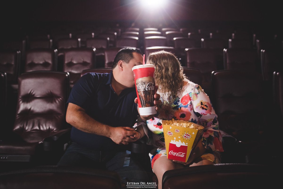 Forever a movie couple❤️🎬 #movies #popcorn #engagementpictures #CocaCola #novemberwedding #inlove