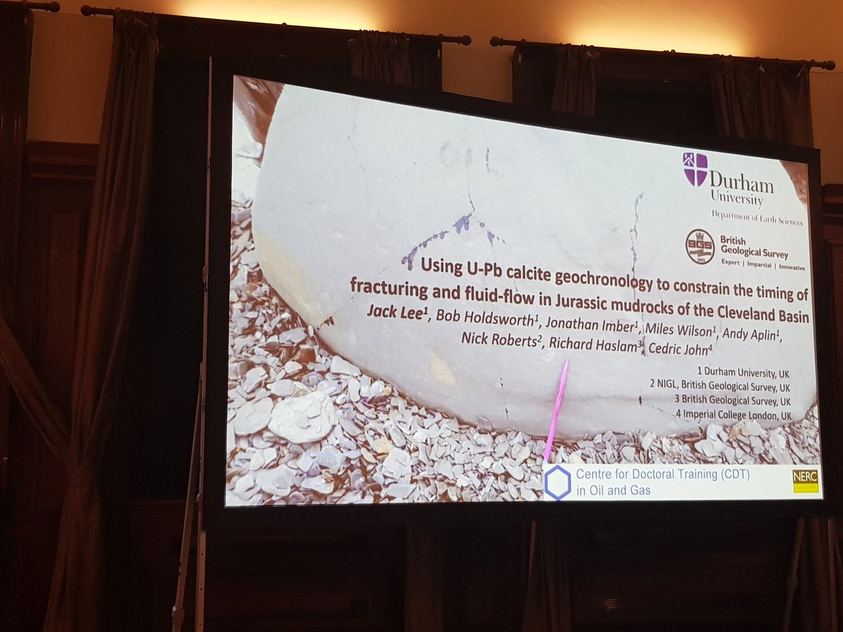 nickmwroberts's tweet photo. Good talk from Jack Lee on his @BritGeoSurvey @DurUniEarthSci collaboration #PETEX2018 https://t.co/52tNfSVG7P