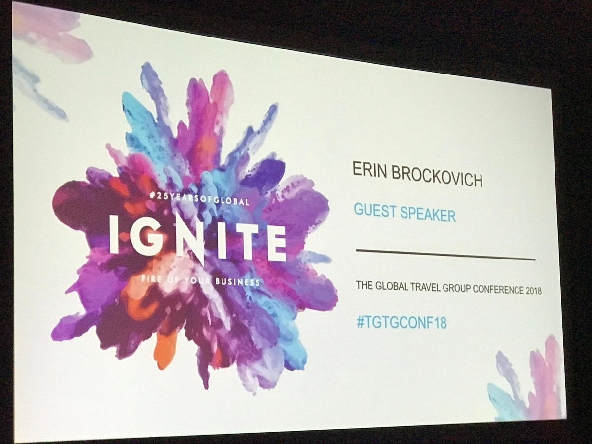 GlobalAmandaBDM's tweet photo. @ErinBrockovich is our last Guest Speaker of the day @TGTGConference @GlobalHQ1 #TGTGCONF18 #25YearsOfGlobal   Thank you @ErinBrockovich https://t.co/XeP6Ggetg3