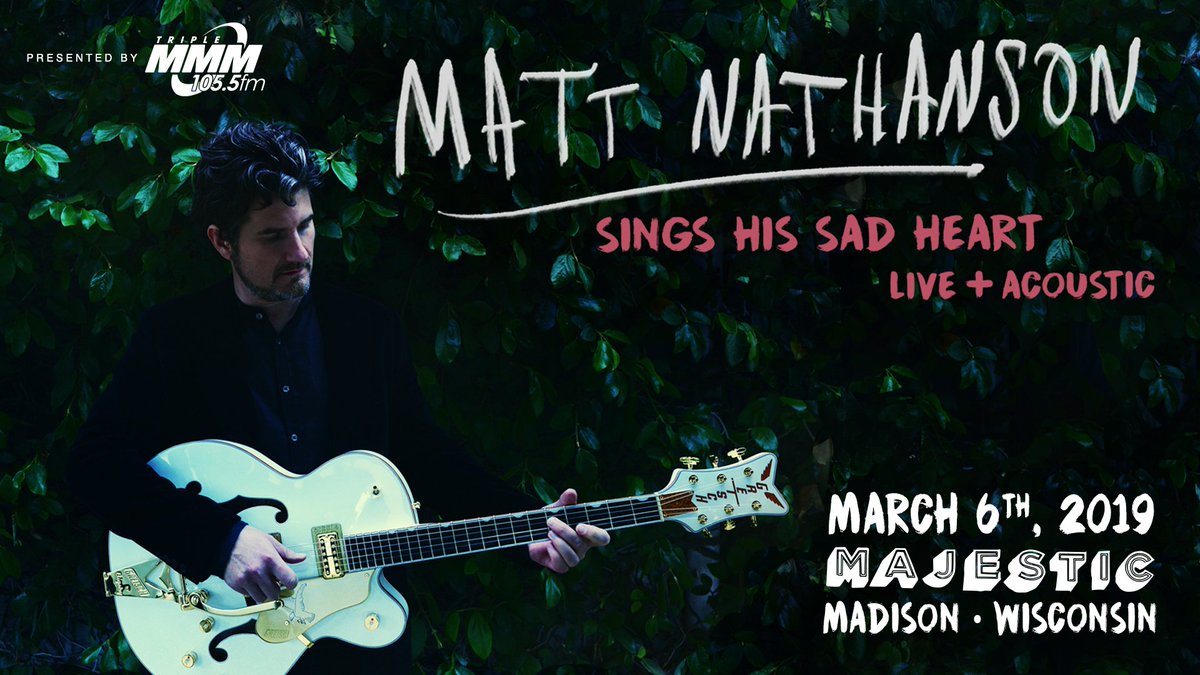 MajesticMadison's tweet photo. LOW TICKET ALERT!

Matt Nathanson || Wednesday, March 6
at Majestic Theatre

⚠️ Tickets are getting really low for this show. ⚠️

Get yours now before they're gone! 

🎟: https://t.co/8bhX7pqt1C https://t.co/xUl3yAgWpf