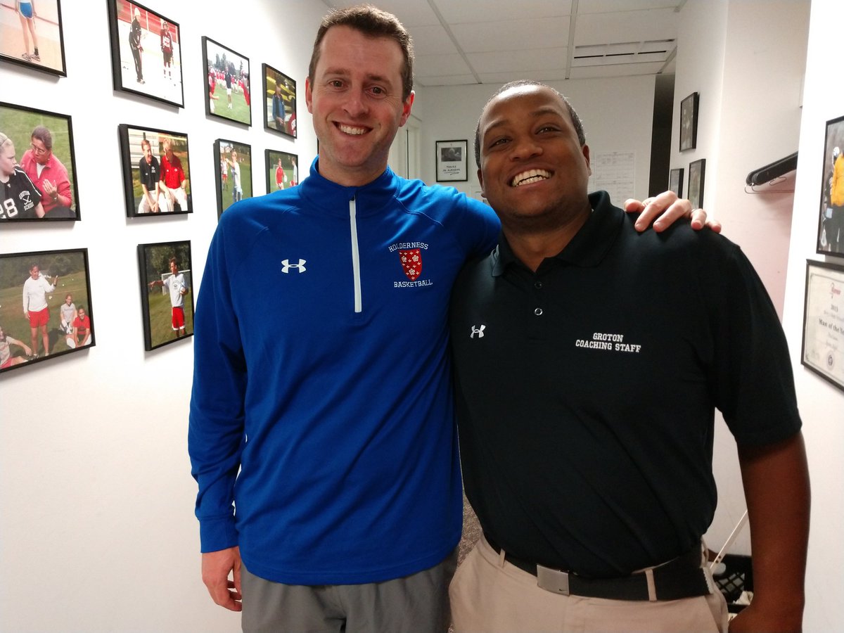 GrotonZebras's tweet photo. Fellow Statesmen Woody Kampmann and Harold Francis before today's hoop scrim.
@TeamHolderness 
@HWSAthletics https://t.co/MXs0gV1LJZ