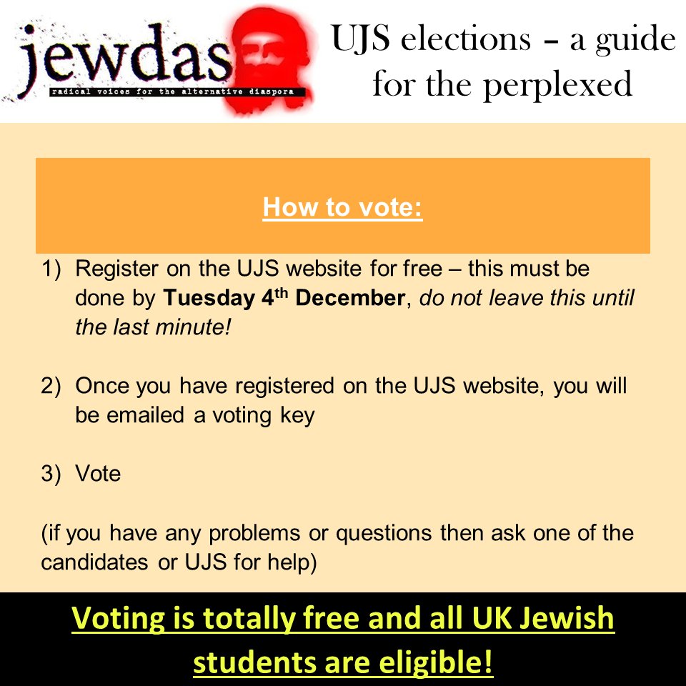jewdas's tweet photo. The Jewdas Beis Din has declared it compulsory to vote in the @UJS_UK elections if you are a Jewish student

#ujselects https://t.co/Rxa21CfRQM https://t.co/rWKI3P4TKn