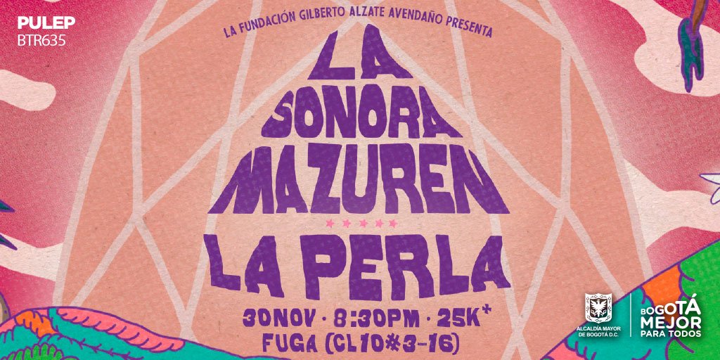 TicketShop (@ticketshopcol) on Twitter photo La #PenúltimaVerbena, el concierto del mes de noviembre de la @FGAA reúne a <a href="/lasonoramazuren/">La Sonora Mazurén</a> y <a href="/laperlabogota/">laperlabogota</a> en un concierto que mezcla gaita, cumbias y tambores este viernes 30 de Noviembre ¡No te lo pierdas!
bit.ly/2zrVGBd La #PenúltimaVerbena, el concierto del mes de noviembre de la @FGAA reúne a <a href="/lasonoramazuren/">La Sonora Mazurén</a> y <a href="/laperlabogota/">laperlabogota</a> en un concierto que mezcla gaita, cumbias y tambores este viernes 30 de Noviembre ¡No te lo pierdas!
bit.ly/2zrVGBd