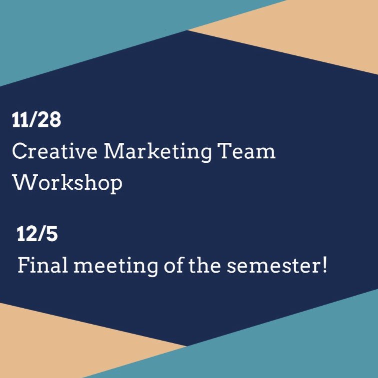 Meeting today at 5pm in Fisher room 2B!! Only 2 meetings left for the semester so hope to see you all there!