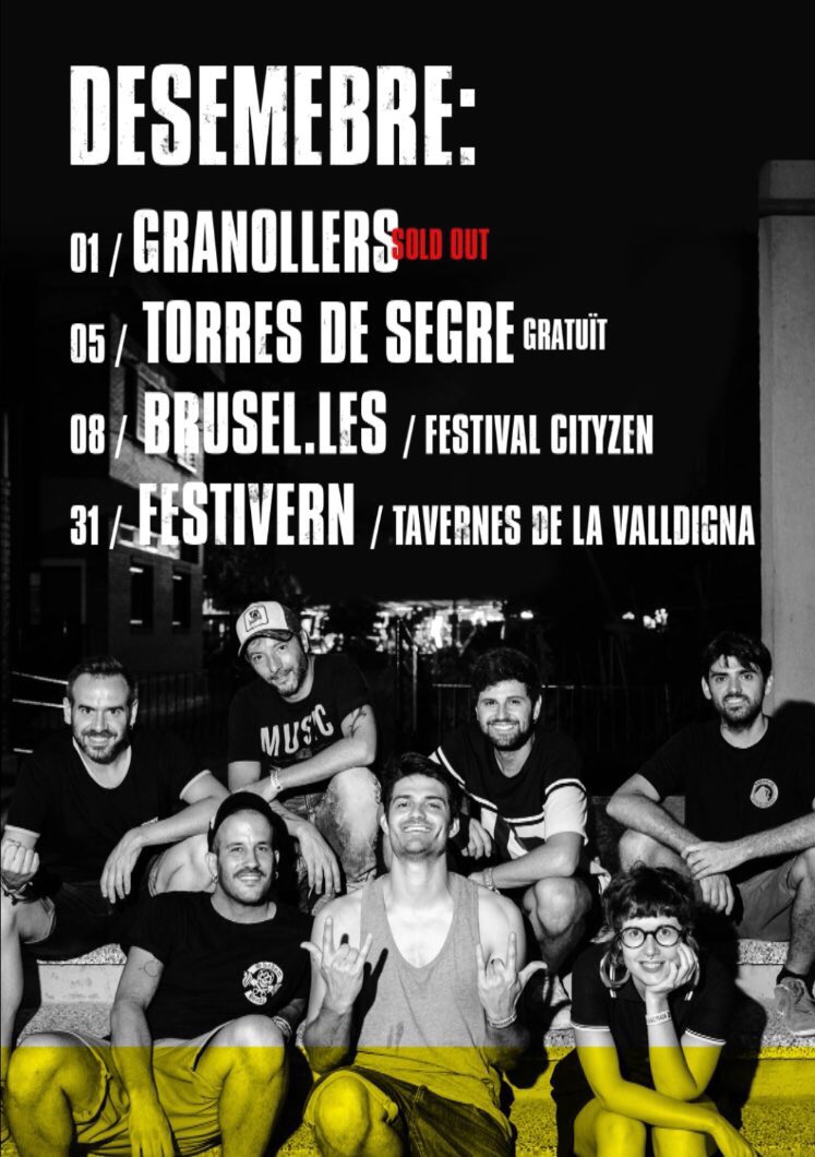 elscatarres's tweet photo. Ens veiem aquest DESEMBRE?!!
💥❄️🔥☃️🌧💥
01• GRANOLLERS
05• TORRES de SEGRE
08• BRUSEL.LE
31• FESTIVERN (País Valencià)
#elscatarres #catarres #granollers #torresdegegre #bruseles #tavernesdelavalldigna #festivern @Festivern_info #TotsElsMeusPrincipis #temp2018 #TEMP https://t.co/fnXtIMdX35
