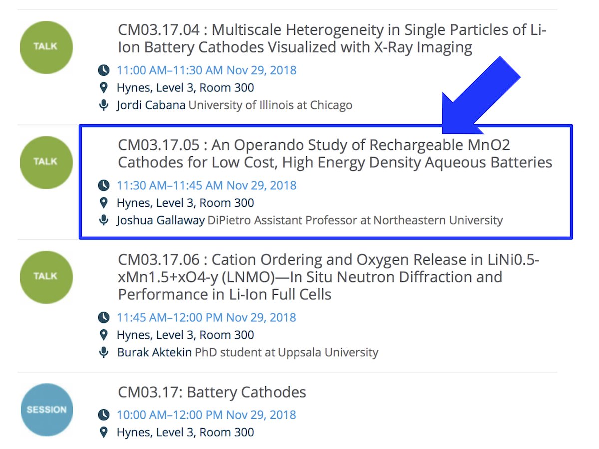 Come say hi to me Thursday morning at MRS in CM03, Room 300. It's about techniques to interrogate the electrode bulk and buried interfaces in real-world (i.e. thick) batteries. #f18mrs