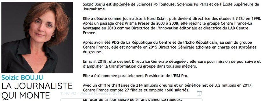presseaufutur's tweet photo. 🏆 @soizicbouju - Directrice Générale Déléguée @CentreFrance, a été récompensée pour le prix de l'#Éditeur de l'année 2018.
Avec le soutien du Groupe Maury
#TrophéesPF18 #PF18
https://t.co/6dmr4ck32F https://t.co/pNTRMxO7jW