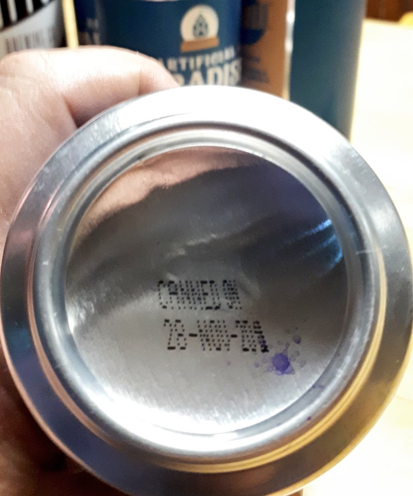 DrunkPolkaroo's tweet photo. You want a date code? You want a fresh IPA? @CliffordBrewing Artificial Paradise IPA was canned...TODAY! #woop https://t.co/Xu25aKS9OU