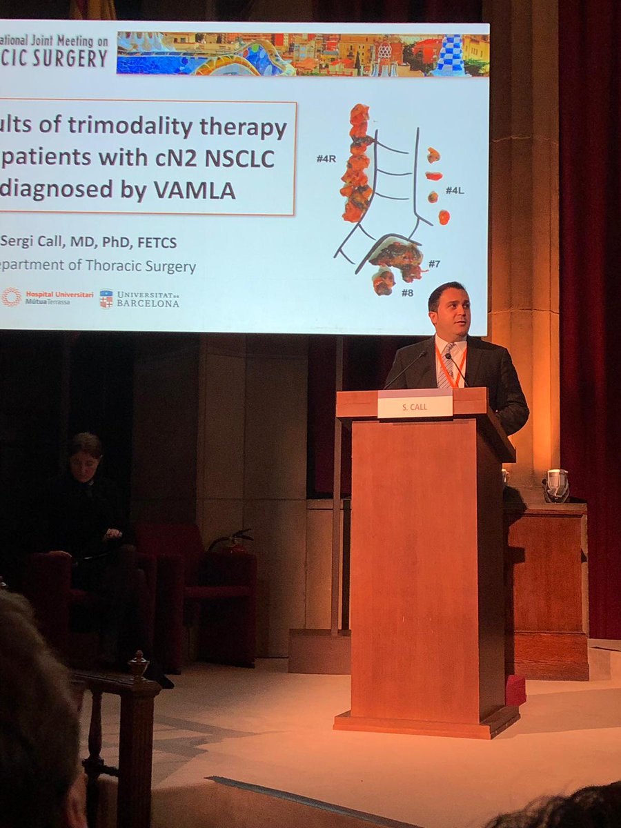 Mutua_Terrassa's tweet photo. Finalitza la primera jornada del 4th joint meeting #thoracicsurg2018 a #Barcelona, amb la ponència del Dr. Sergi Call: Results of #VAMLA when the mediastinum looks normal https://t.co/O3hzyLs4Cq