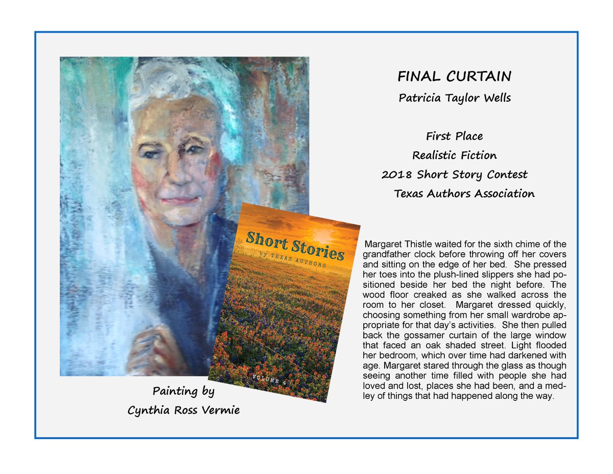patwellstx's tweet photo. The painting that inspired the story . . .
#shortstories #Awards #TXAuthors #RealisticFiction #Writers #Inspiration #Paintings https://t.co/QgAkq9DlRo