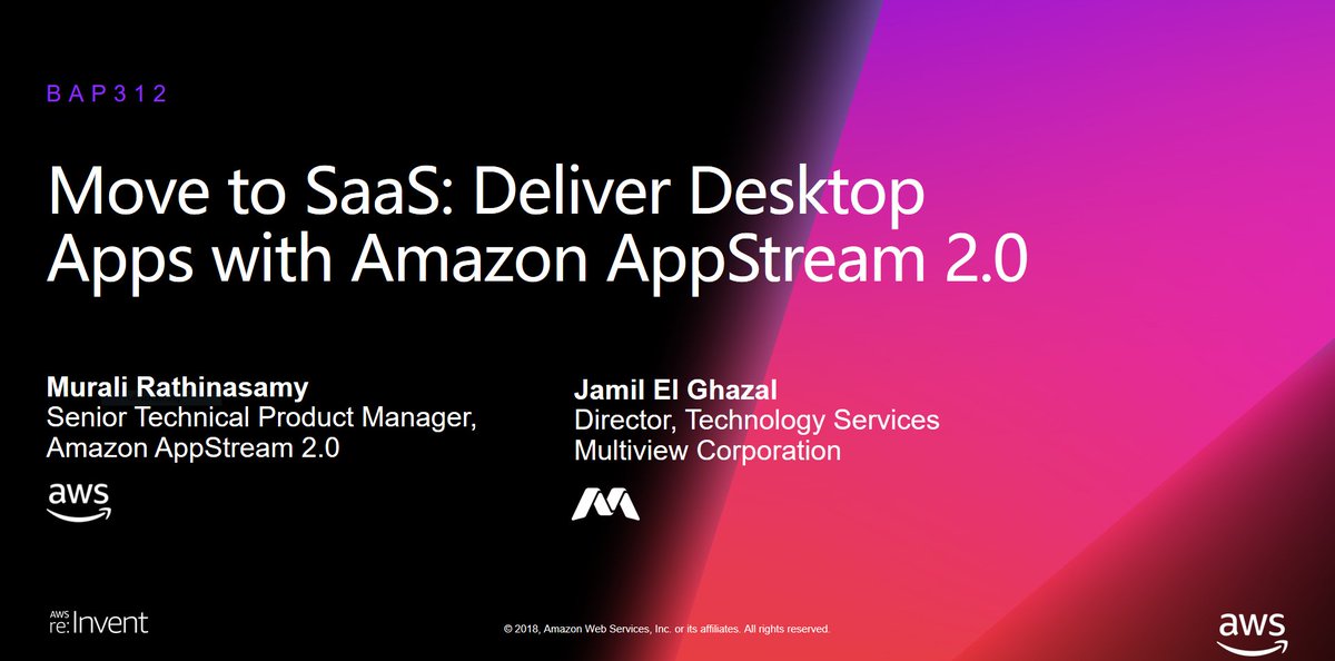 multiviewcorp's tweet image. Coming up soon! Chalk Talk @AWSreInvent - Move to SaaS: Deliver Desktop Apps with Amazon AppStream 2.0 with @jamilelghazal #reInvent #SaaSify bit.ly/2r67YvA @awscloud @multiviewcorp
