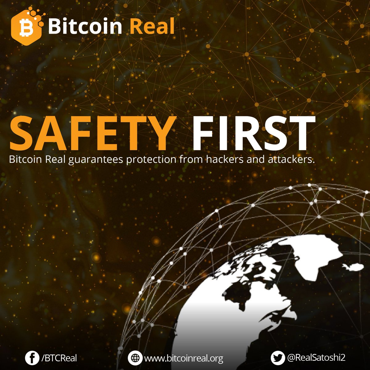 We care about your data's safety and protect you from hackers.

#BR #CryptoCurrency #Invest #Safe #secure

FollowUs: 
Facebook: facebook.com/BTCReal/ 
LinkedIn: linkedin.com/company/btcrea… 
Twitter: x.com/RealSatoshi2 
Instagram: instagram.com/realbitcoin321/