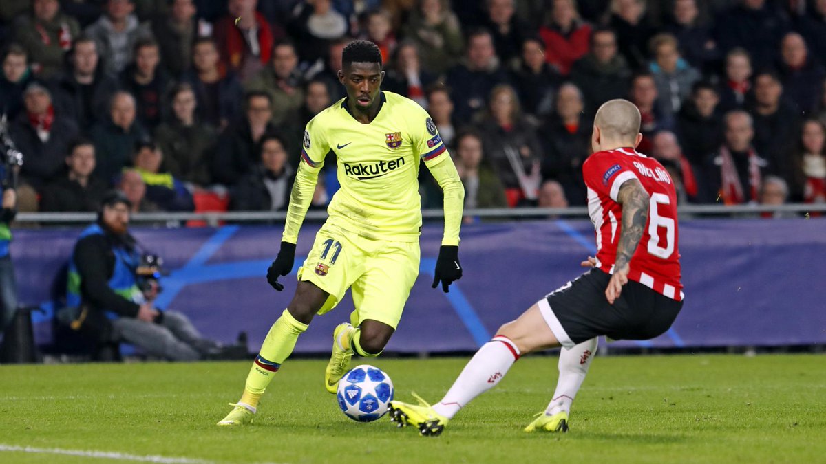 Dembélé en el partido frente al PSV (Foto: FC Barcelona).