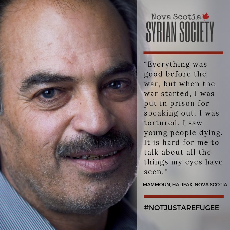 NovaSyrians's tweet photo. In #Syria, Mammoun was a #French professor University of Damascus. His journey to #Canada was one of much hardship &amp; pain. He is thankful everyday that his children are happy, safe &amp; free to follow their dreams here. 

Don't forget to vote for our video! https://t.co/RQYXf1GeC3 https://t.co/W9EhJ6zZXW